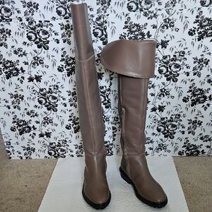 Calvin Klein Stylish Brown Over-the-Knee/foldover Women's Boots (Water Rellent!)